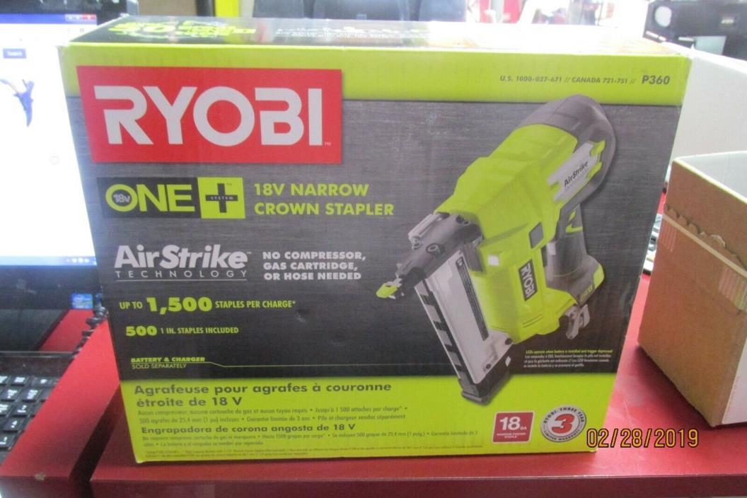 RYOBI 18V NARROW CREOWN STAPLER P360 NEW