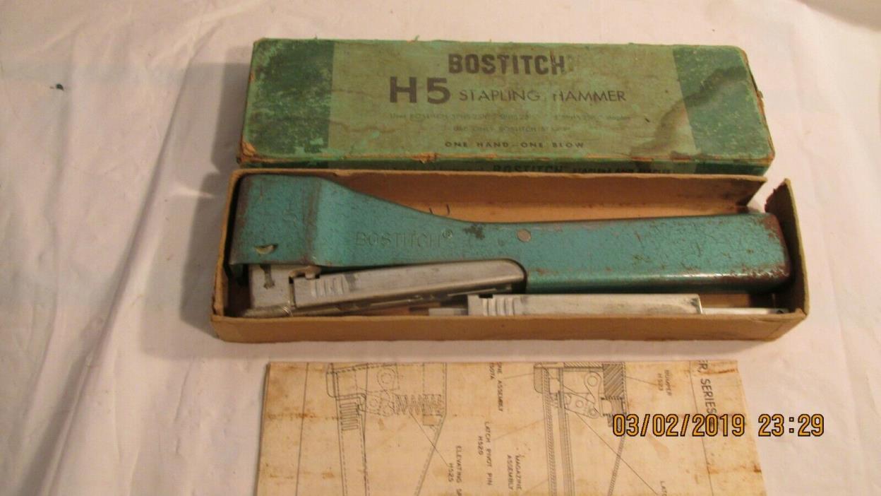 Vintage Bostitch H5 Slap Hammer Stapler Looks and works great