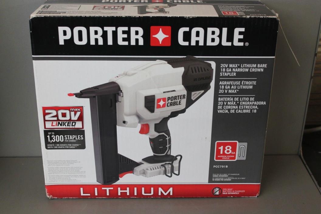 Porter Cable 20V Lithium 18ga Narrow Crown Stapler PCC791B (New) Bare Tool Only