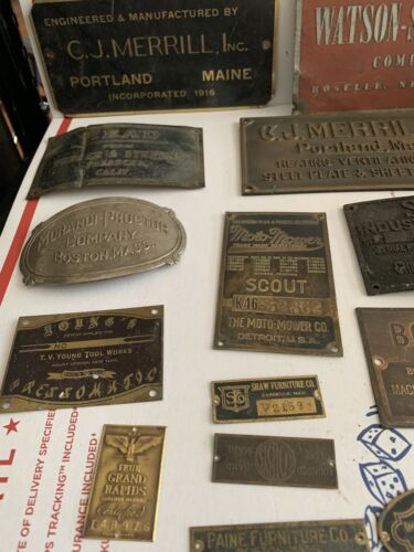 16 pcs. Vintage Machinery Nameplates & ID Plates -- Vintage!!!