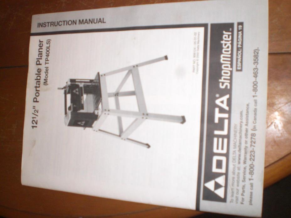 delta TP400LS planer instruction manual and parts listing