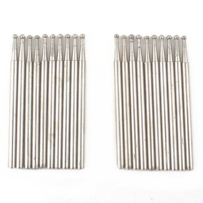 Diamond Carving Burrs 1.5mm Circular Head Tools for Stone Pack of 20Pcs