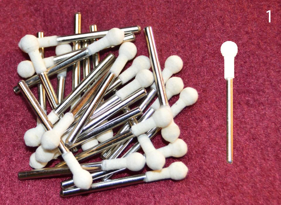 25 pcs Small Ball Felt Wool Polishing 1/8 shank bits Dremel's or Rotary Tools