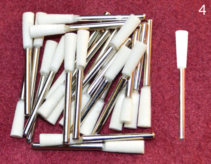 25 pcs Small Taper Up Felt Wool Polishing 1/8 shank bit Dremel's or Rotary Tools