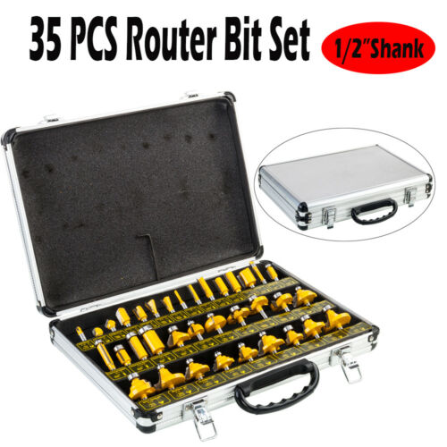 Portable 35pcs Router Bit Set 1/2