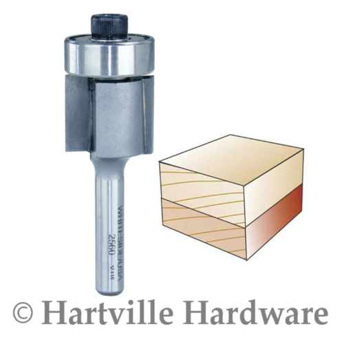Whiteside Router Bits 2560 Down Shear Flush Trim Bit with 3/4-Inch Cutting Di