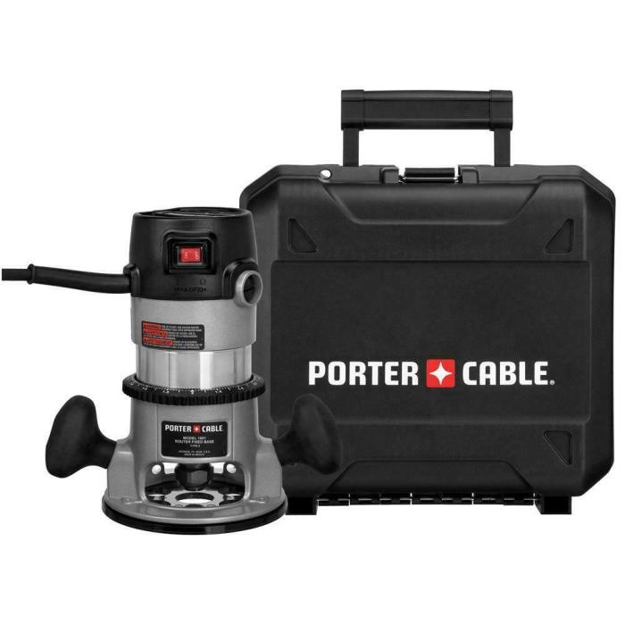 NEW PORTER-CABLE 9690LR 11 AMP 1.75 HORSEPOWER FIXED BASE ROUTER KIT WITH CASE