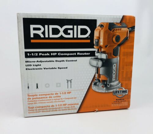 RIDGID R24012 Compact Router 5.5 Amp Corded Woodworking Power Tools NEW