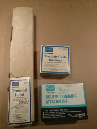 Vintage Sears Craftsman Router accessories. 25731, 25174, 25069,