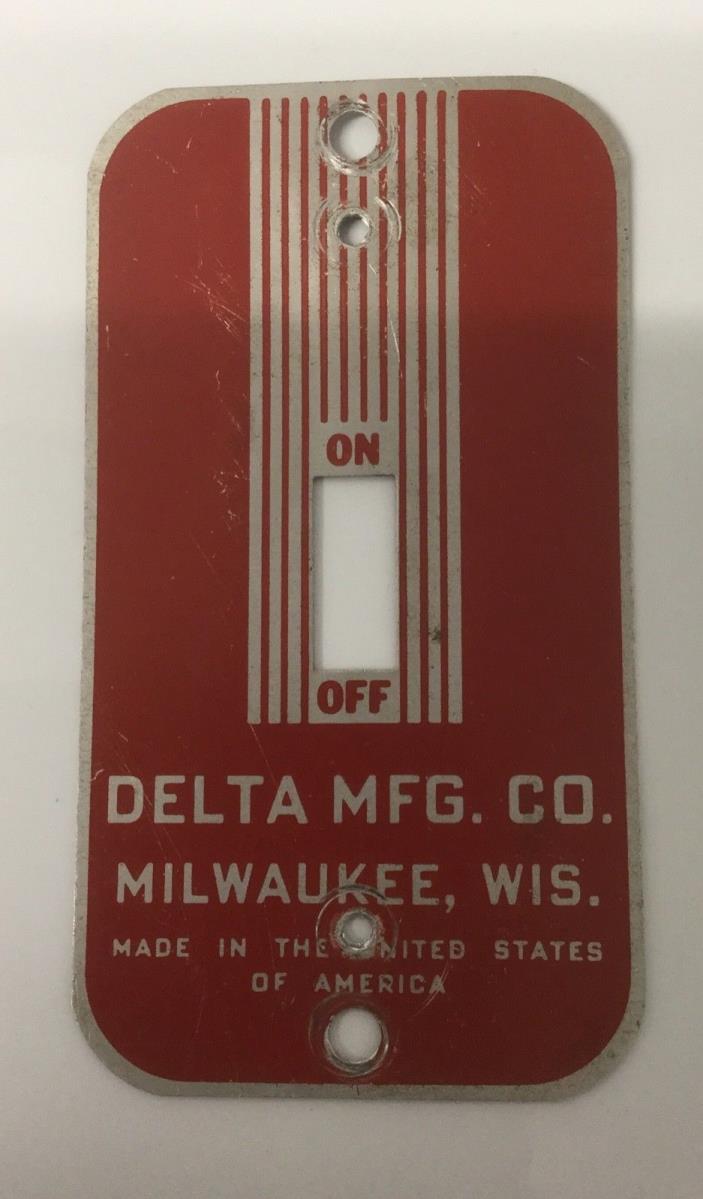 Vintage Delta Rockwell Milwaukee Shaper Switch Plate Cover Switch Box