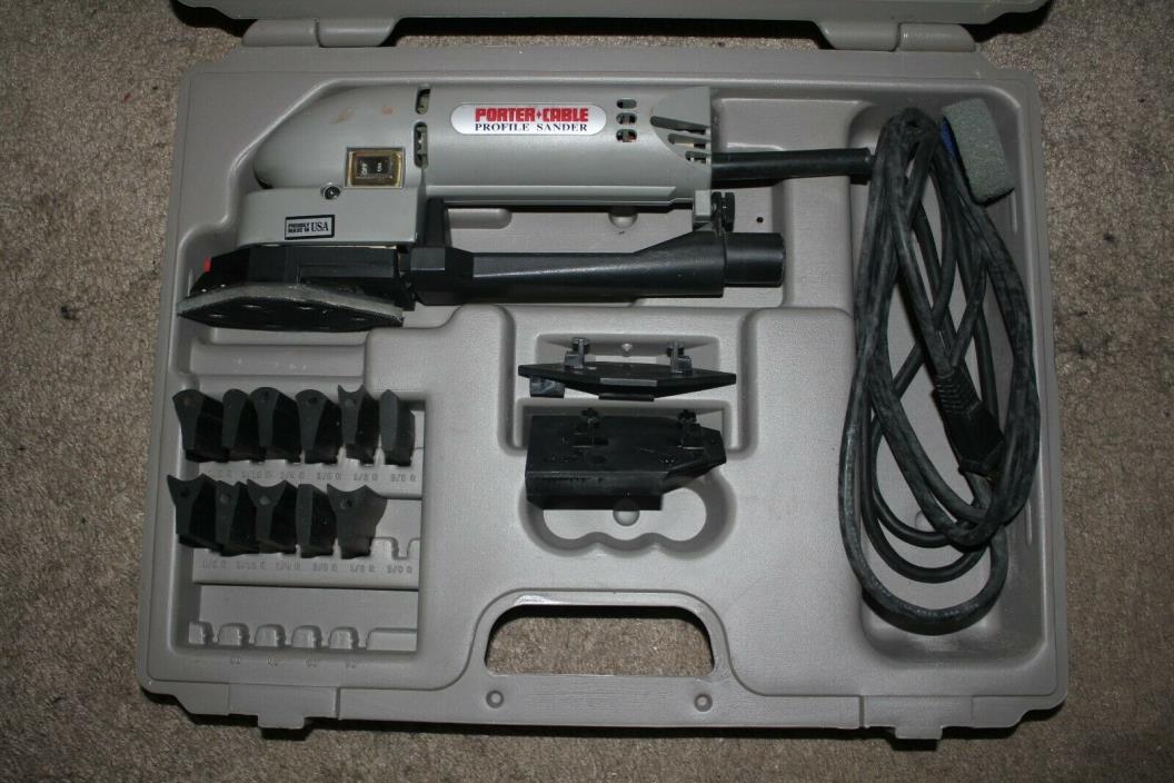 Used Corded Electric Porter Cable 444 Profile Sander With Case and Manual