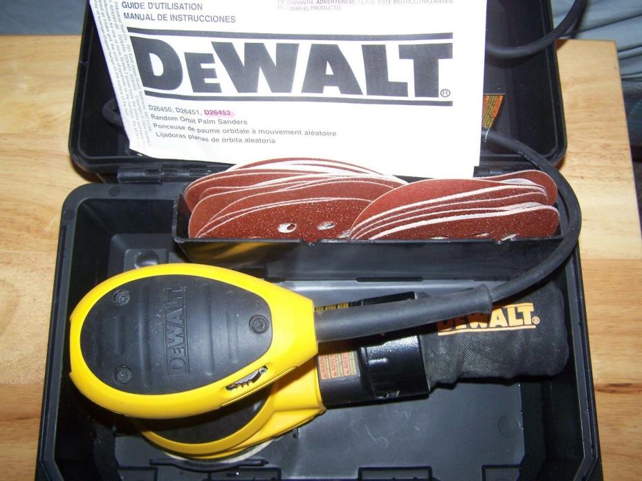 DEWALT ORBITAL SANDER D26453K HARD CASE * FULLY LOADED SET * WITH METAL LATCHES