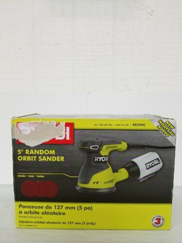 Ryobi 2.6 Amp 5 in. Random Orbital Sander Green Finishing Sander Corded Bag