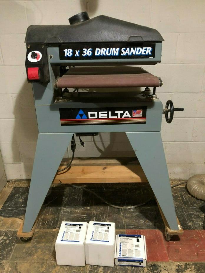 Delta 31-250 18 x 36 Drum Sander Made in USA w/extra grits Can Ship if needed.