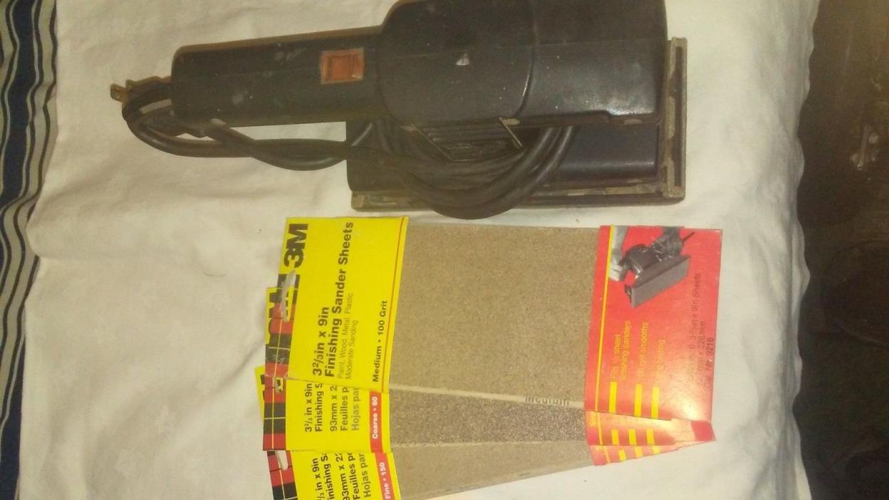 Black & Decker Finishing Sander 1/3 Sheet Orbital  #9447-F & Free sandpaper