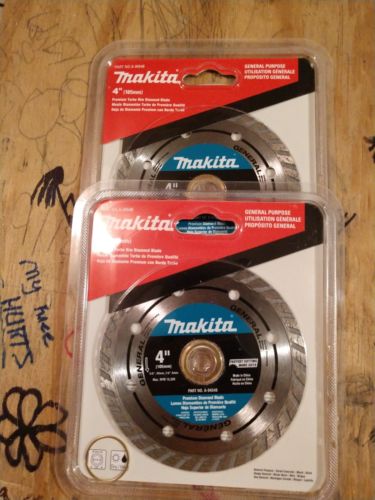 Makita 2 Pack - 4 Inch Turbo Rim Diamond Blades For Grinders - Fast Cutting For
