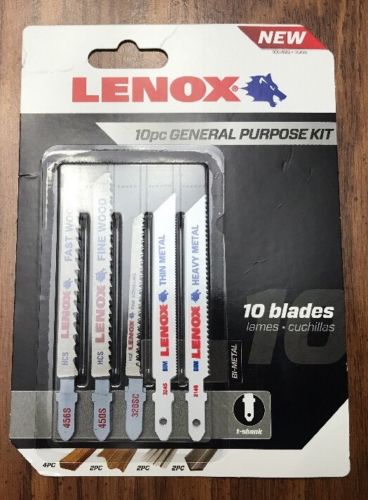 Lenox 10 Piece General Purpose 10 Blade Bi-Metal Kit T-Shank New