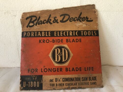 VINTAGE PAIR OF BLACK & DECKER 8 1/4 &8“KRO-BIDE CIRCULAR SAW BLADE U-1800 USED