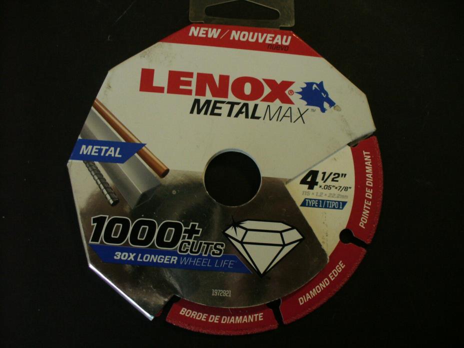 (New) Lenox Metal Max 1972921 4-1/2 x 7/8
