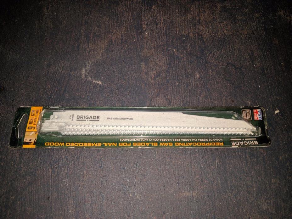 Brigade Reciprocating Saw Blades for nail embedded wood (444BR10779, 5pk)