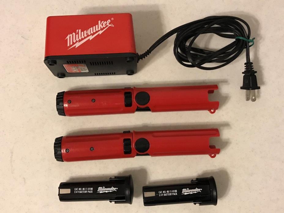 MILWAUKEE 6539-1 CORDLESS SCREWDRIVERS TWO (2) WITH BATTERIES AND CHARGER