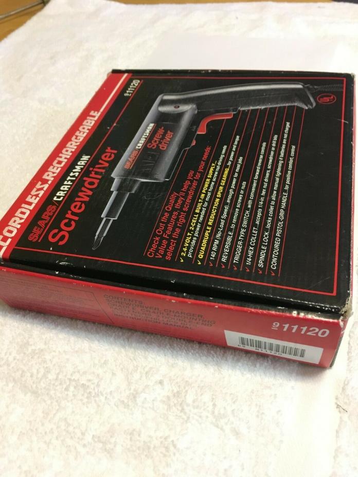 Sears Craftsman vintage Cordless Rechargable Reversable Screwdriver Model 11120