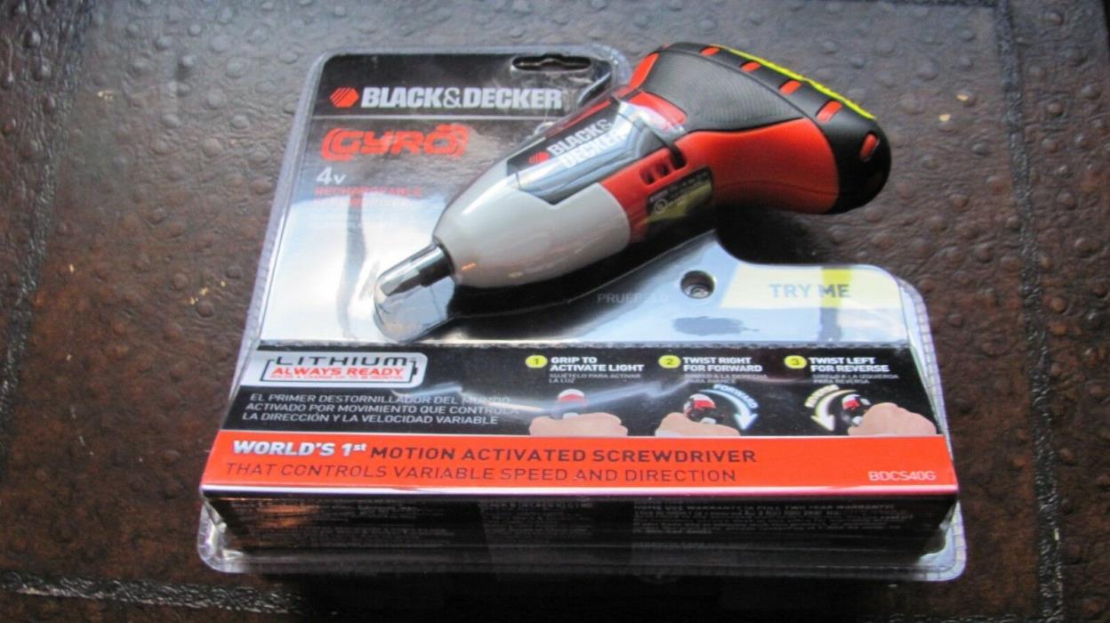 SCREWDRIVER GYRO DRIVER BATTERY LITHIUM BLACK & DECKER and Charger 4V BDCS40G 4