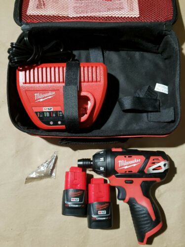 New Milwaukee 2401-20 12V Lithium-Ion Cordless 1/4 in Hex Screwdriver Kit Set