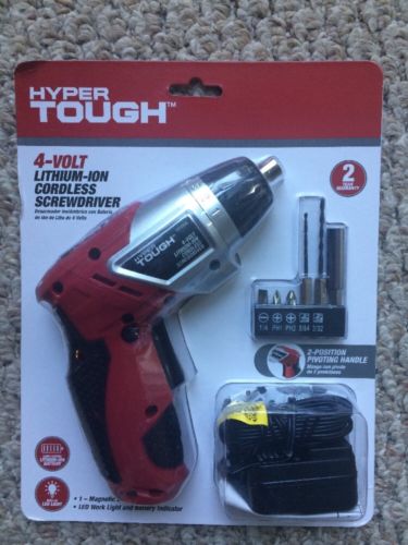 Hyper Tough 4V Lithium-Ion Cordless Screwdriver AQ70008G NIP