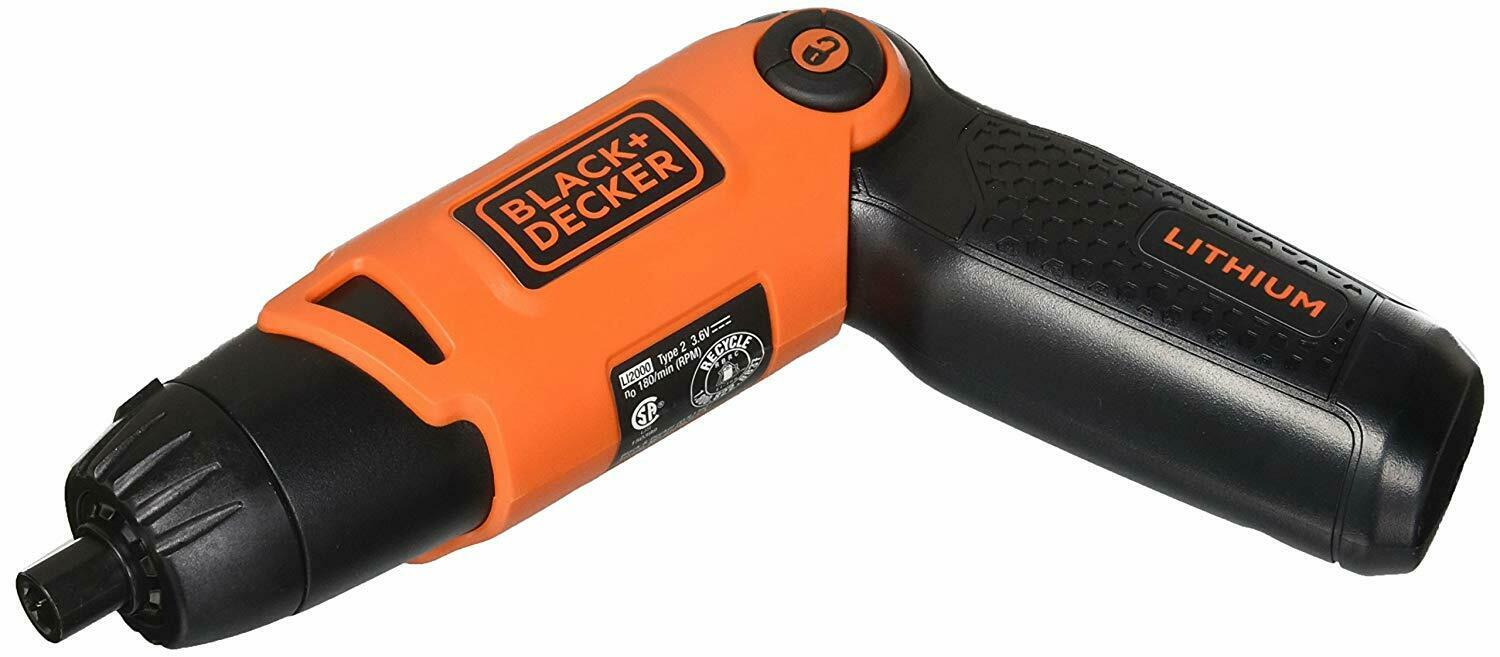 Black & Decker Cordless Lithium Ion Rechargeable Electric Screwdriver Power Tool
