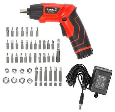 45-Pc LED Rechargeable Pivoting Cordless Screwdriver Set in Red [ID 3487051]
