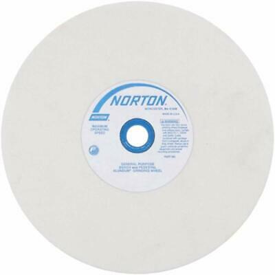 Norton Premium White Bench Pedestal Abrasive Wheel, 01 Straight, Aluminum Oxide,