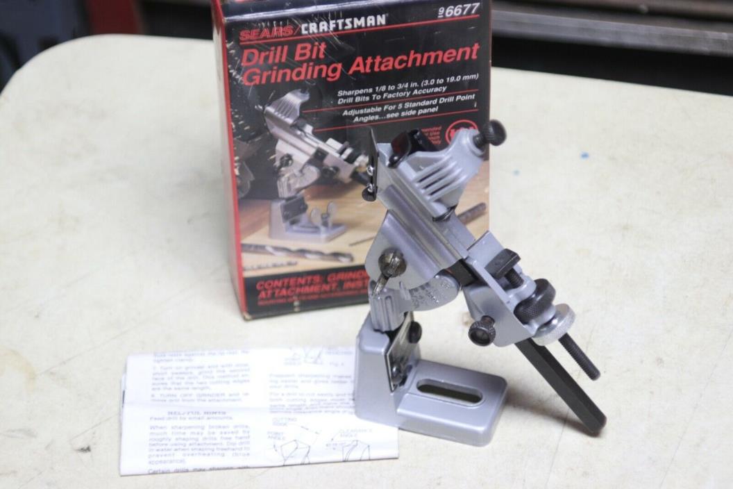 Craftsman 96677 Drill Bit Grinding Attachment  Drill Sharpener  USA