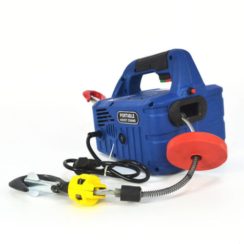 Portable Electric Winch Wire Rope Traction Block Manual /Wireless Control 1500W