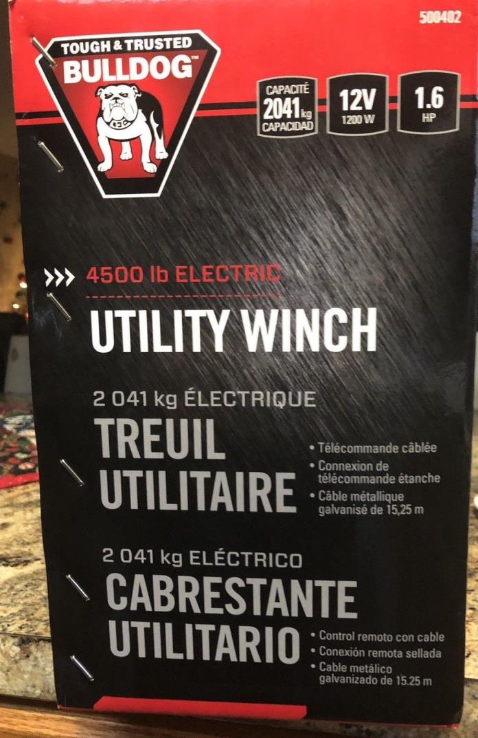 Bulldog Electric Utility Winch 4500 LB - Model: 500402 FREE SHIP NEW