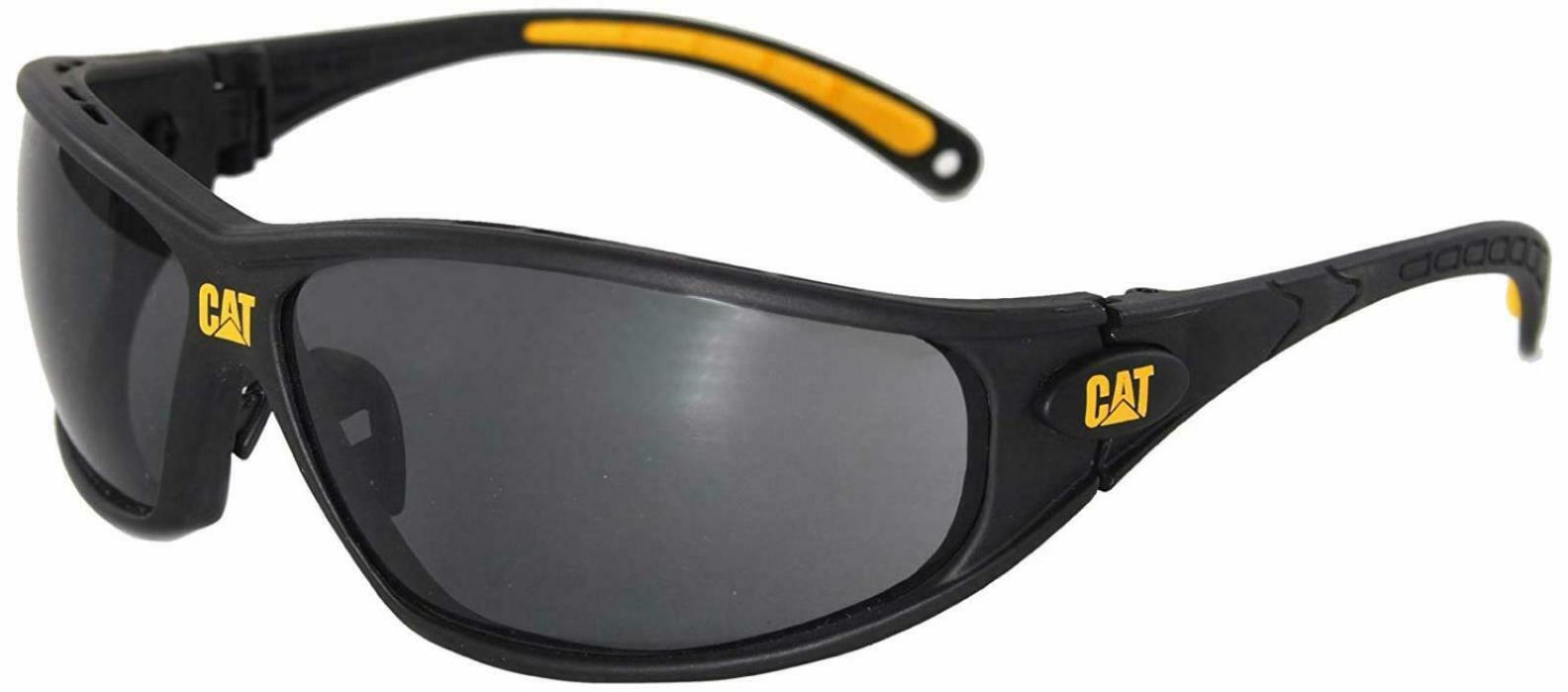 Caterpillar Tread Safety Glasses, Black And Yellow, Blue Mirror -Plastic 100% UV