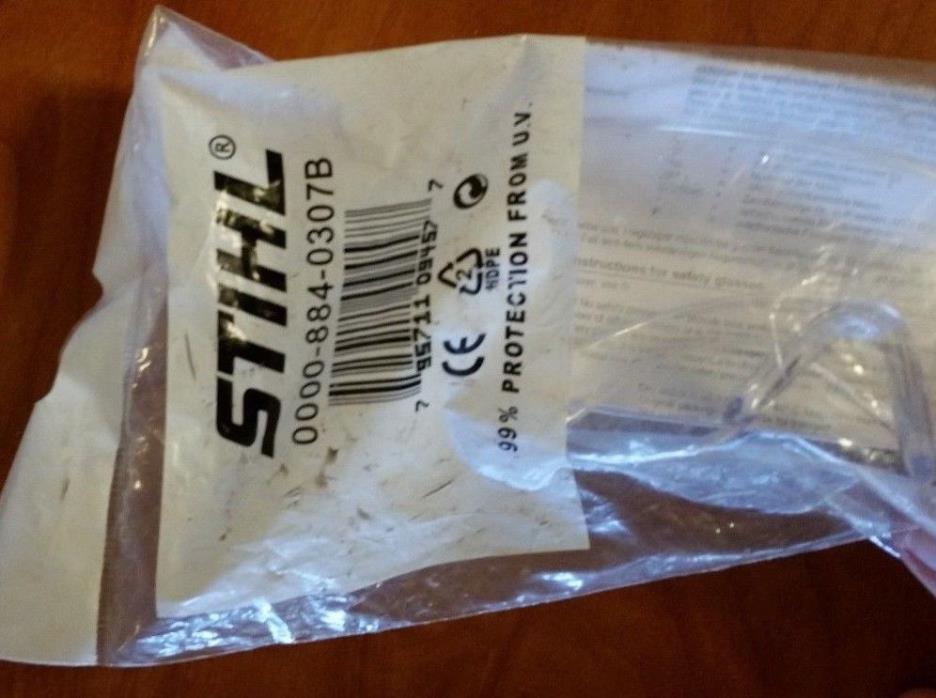 Stihl Safety Glasses Clear Plastic 99% Protection From UV Rays New & Sealed