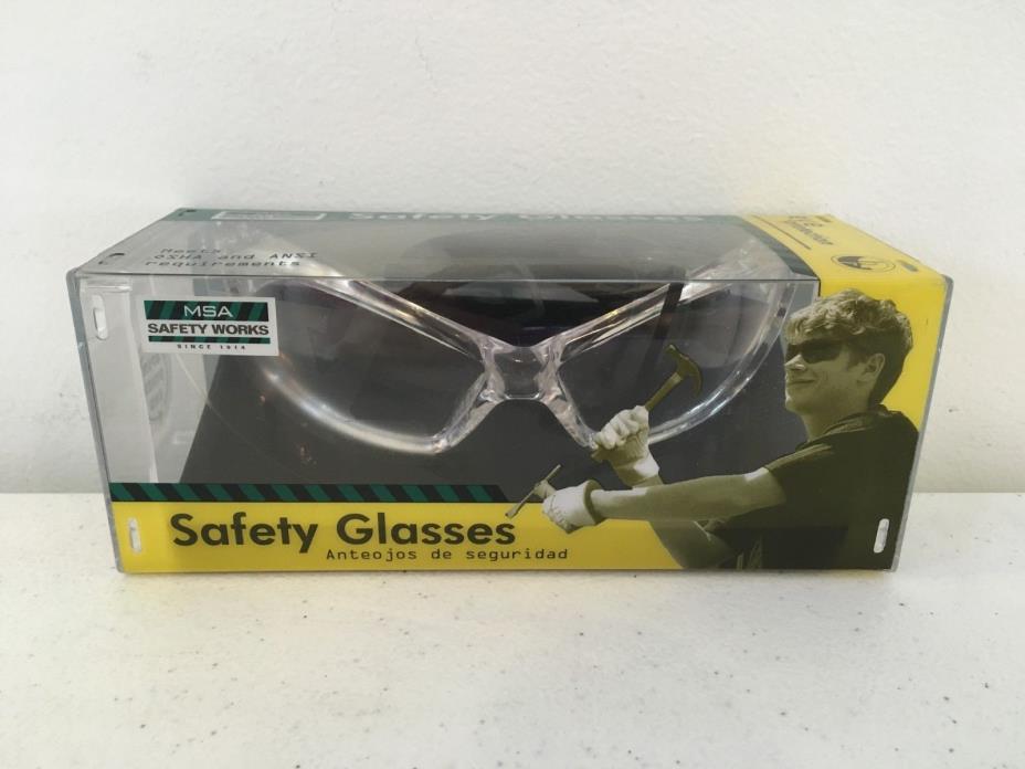 NEW MSA Safety Works Pro 2 Clear Lens Safety Glasses Eye Protection 10048405