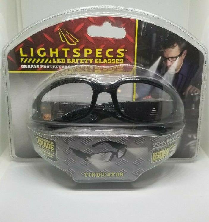 LIGHTSPECS Vindicator Impact Resistant Lense LED Safety Glasses *BRAND NEW*