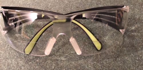 3M Securefit Bifocal Safety Glasses w/ Black/Lime Temples - Anti-Fog Eyewear