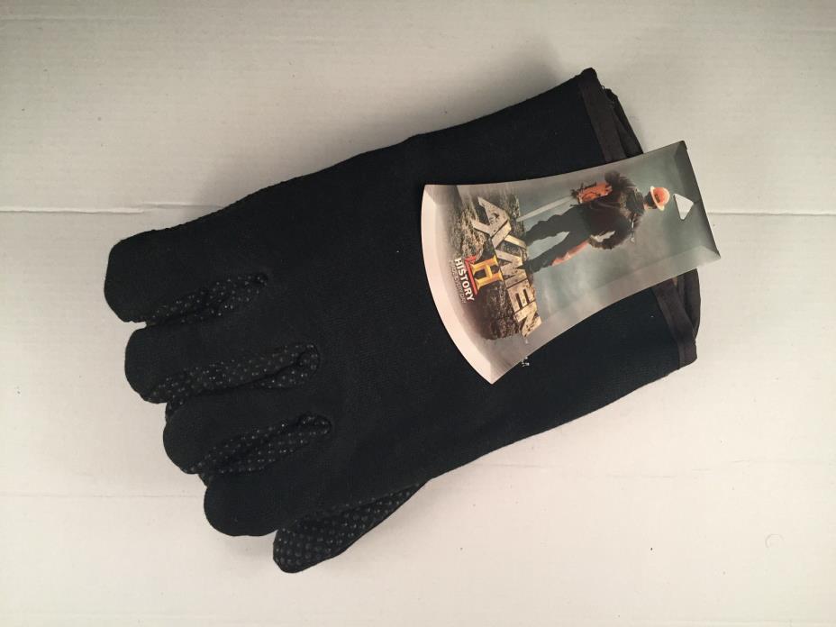 Ax Men History Channel Black Work Gloves with Textured Dots & Lined 9072 NWT