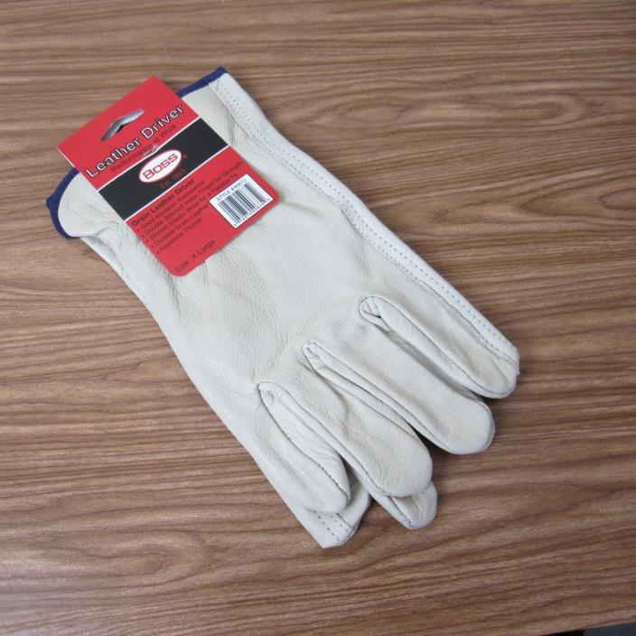 Boss Grain Leather Driver Gloves Size XL 4067J