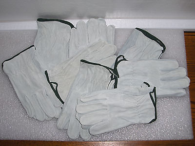 (8 prs) Men's-100% Leather Work Gloves