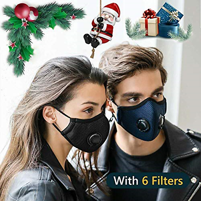 2 Pack Dustproof/Dust Mask with 2 Valves 6 Activated Carbon N99 Filters. of and