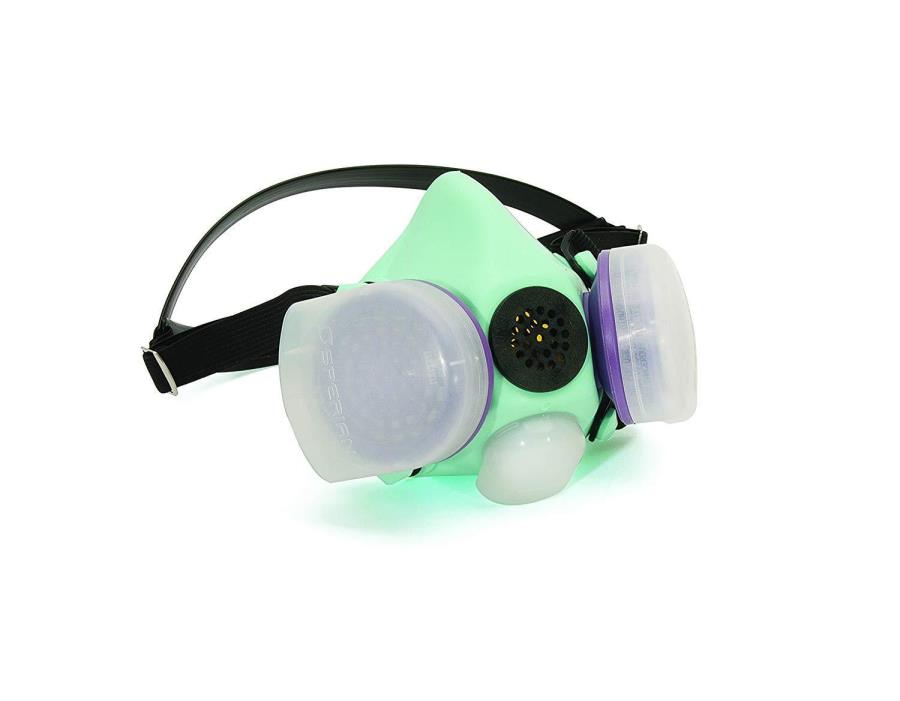 HONEYWELL Half Mask Respirator,M,Silicone,Green, B220070, Green