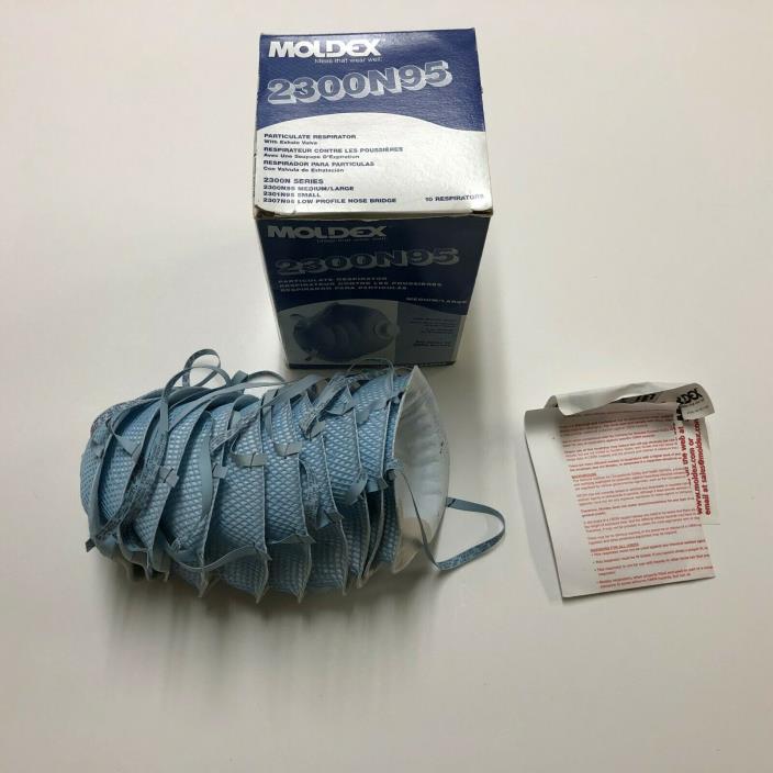 Moldex 2300N95 Series Particulate Respirator Half-Face Mask Med/Large 10/Box
