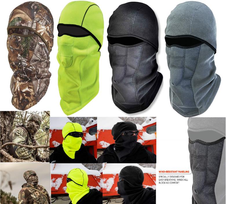 Ergodyne N-Ferno Grey/ Black Winter Ski Mask Balaclava, Wind-Resistant Face Mask