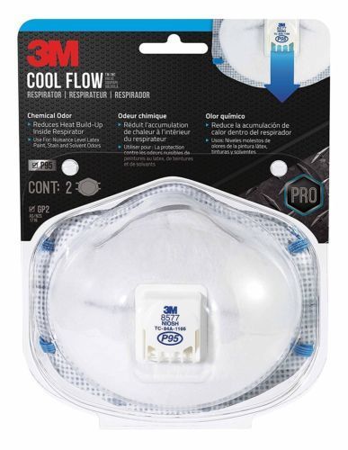 3M 8577CA1-C-PS Chemical Odor Valved Respirator, 2-Pack