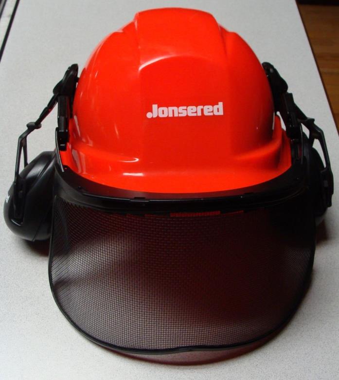 Jonsered Chainsaw Safety Helmet With Facemask and Hearing Protection, NEW