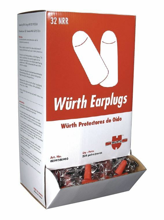 WURTH RED safety EAR PLUGS X-200 PAIRS INDIVIDUALLY WRAPPED IN PACKS OF 2